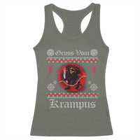 Christmas Krampus Racerback Tank Top Goth Xmas Gruss Von Krampus Ugly Christmas Sweater Evil Pajama