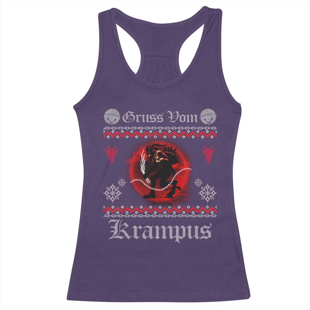 Christmas Krampus Racerback Tank Top Goth Xmas Gruss Von Krampus Ugly Christmas Sweater Evil Pajama