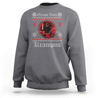 Christmas Krampus Sweatshirt Goth Xmas Gruss Von Krampus Ugly Christmas Sweater Evil Pajama - Wonder Print Shop