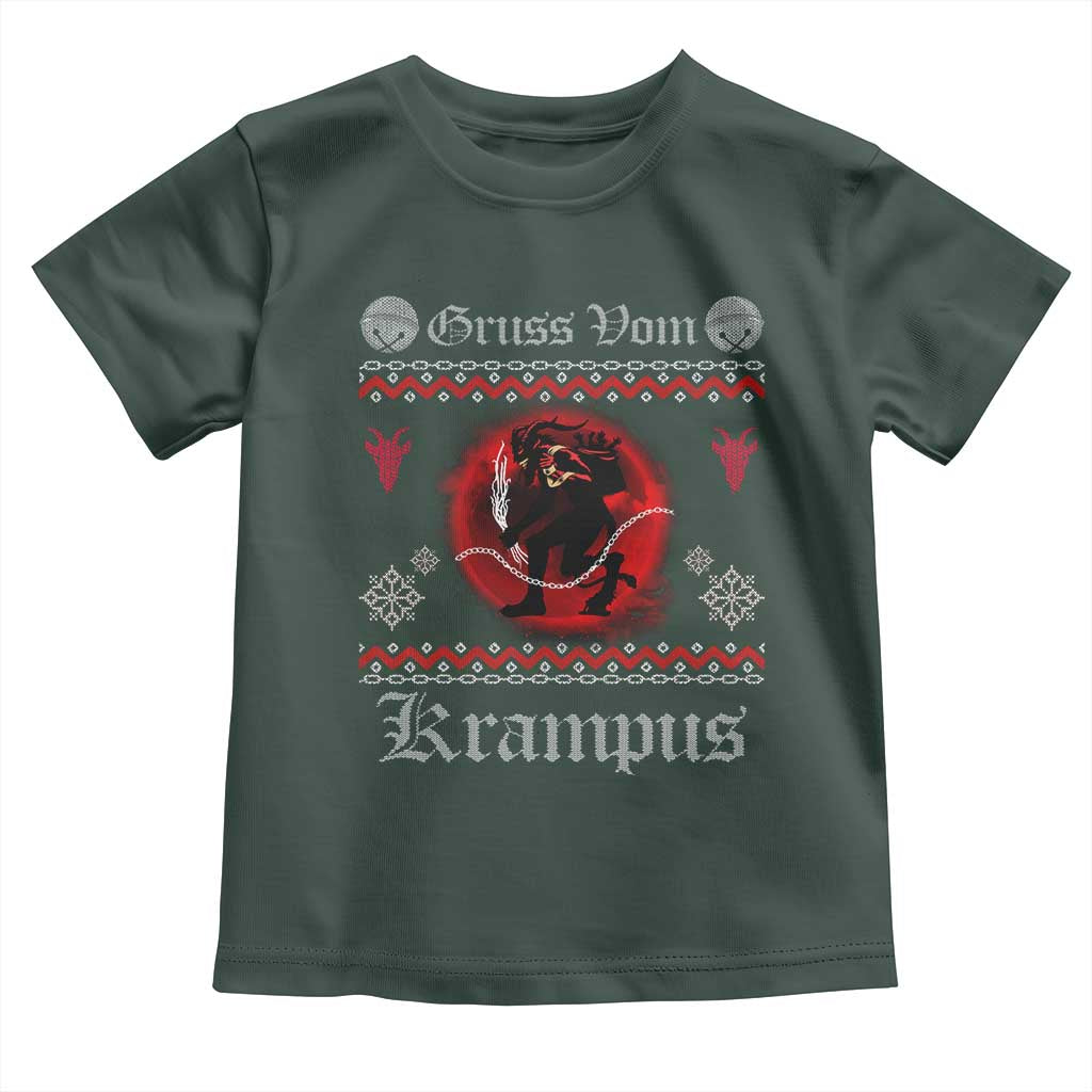 Christmas Krampus Toddler T Shirt Goth Xmas Gruss Von Krampus Ugly Christmas Sweater Evil Pajama