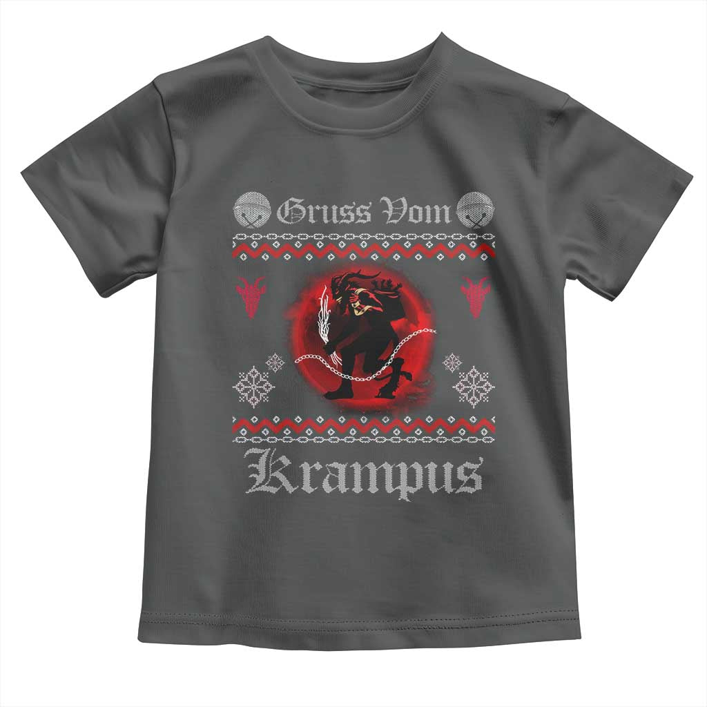 Christmas Krampus Toddler T Shirt Goth Xmas Gruss Von Krampus Ugly Christmas Sweater Evil Pajama