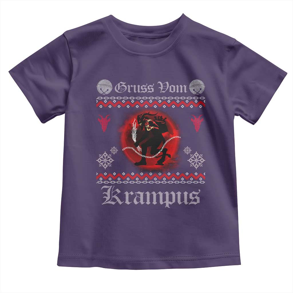 Christmas Krampus Toddler T Shirt Goth Xmas Gruss Von Krampus Ugly Christmas Sweater Evil Pajama