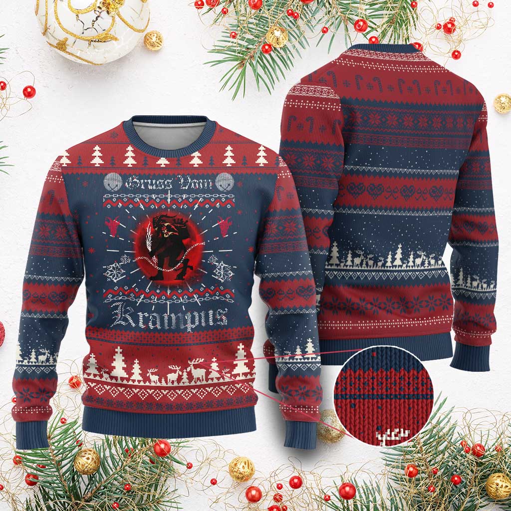 Krampus Ugly Christmas Sweater Goth Xmas Gruss Von Krampus Ugly Christmas Sweater Evil Pajama - Wonder Print Shop