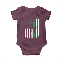Vintage St. Patricks Day American Flag Shamrocks Baby Onesie