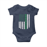 Vintage St. Patricks Day American Flag Shamrocks Baby Onesie