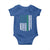 Vintage St. Patricks Day American Flag Shamrocks Baby Onesie