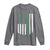 Vintage St. Patricks Day American Flag Shamrocks Long Sleeve Shirt