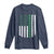 Vintage St. Patricks Day American Flag Shamrocks Long Sleeve Shirt