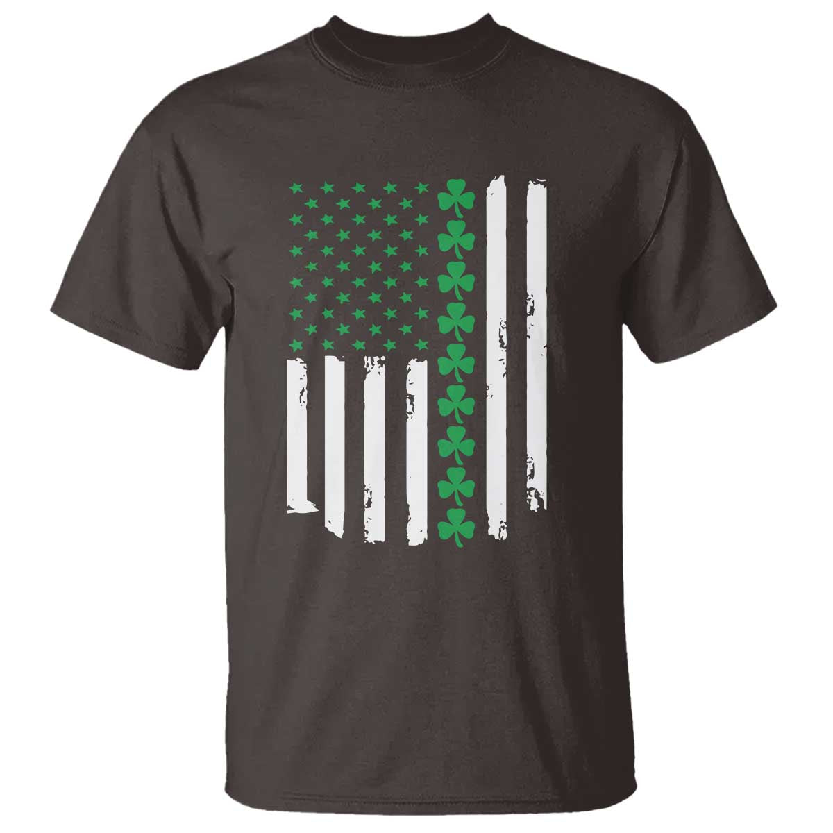 Vintage St. Patricks Day American Flag Shamrocks T Shirt