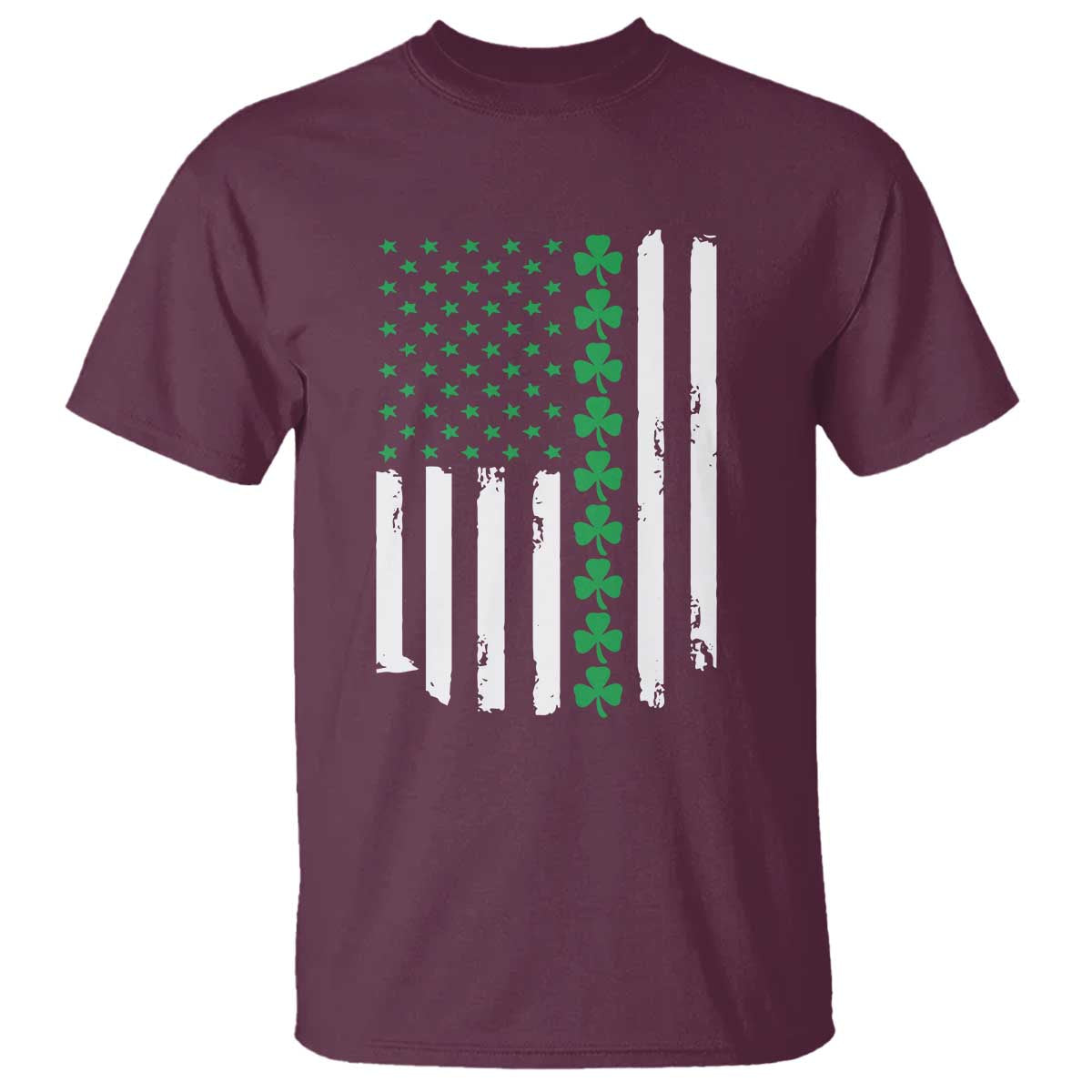 Vintage St. Patricks Day American Flag Shamrocks T Shirt