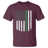 Vintage St. Patricks Day American Flag Shamrocks T Shirt