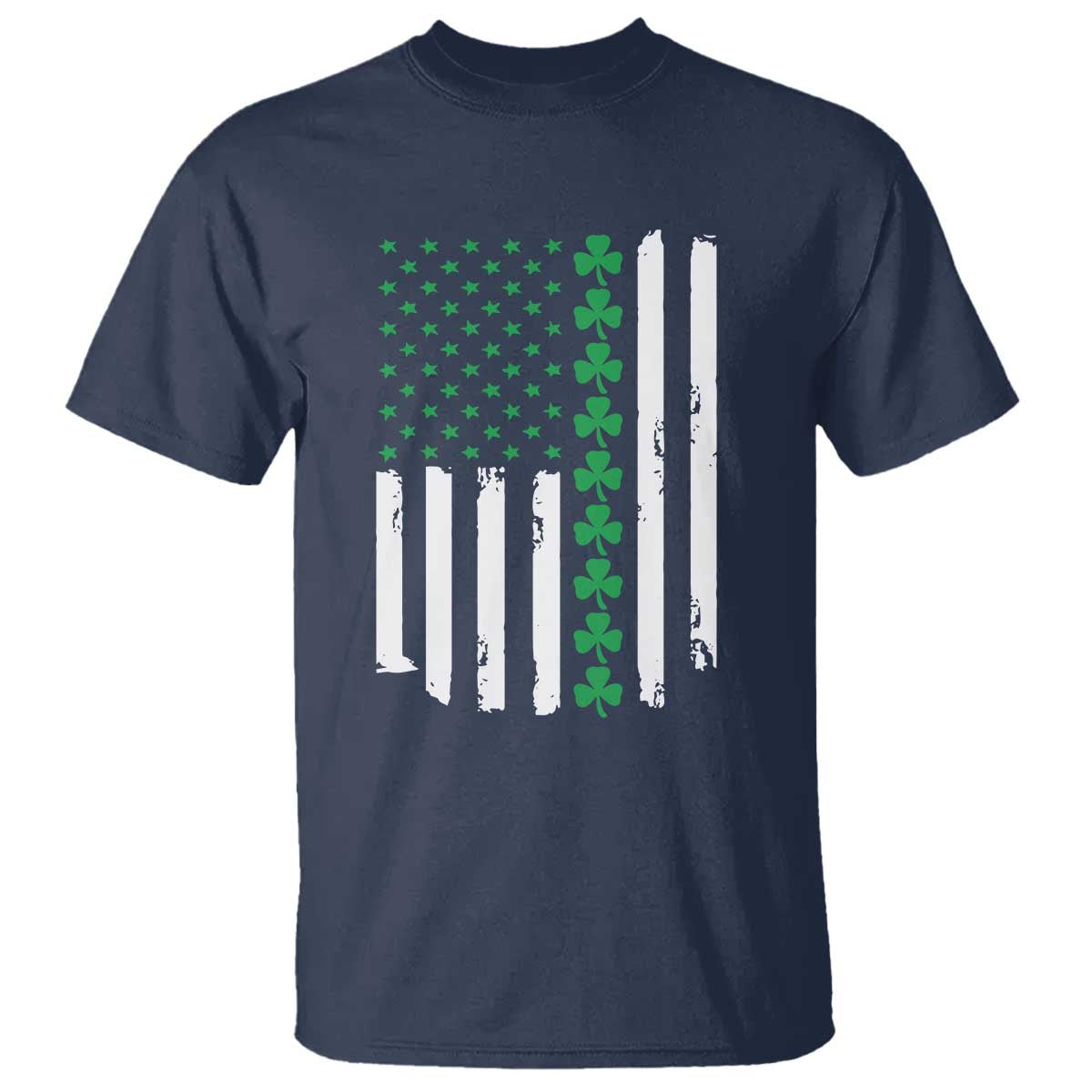 Vintage St. Patricks Day American Flag Shamrocks T Shirt