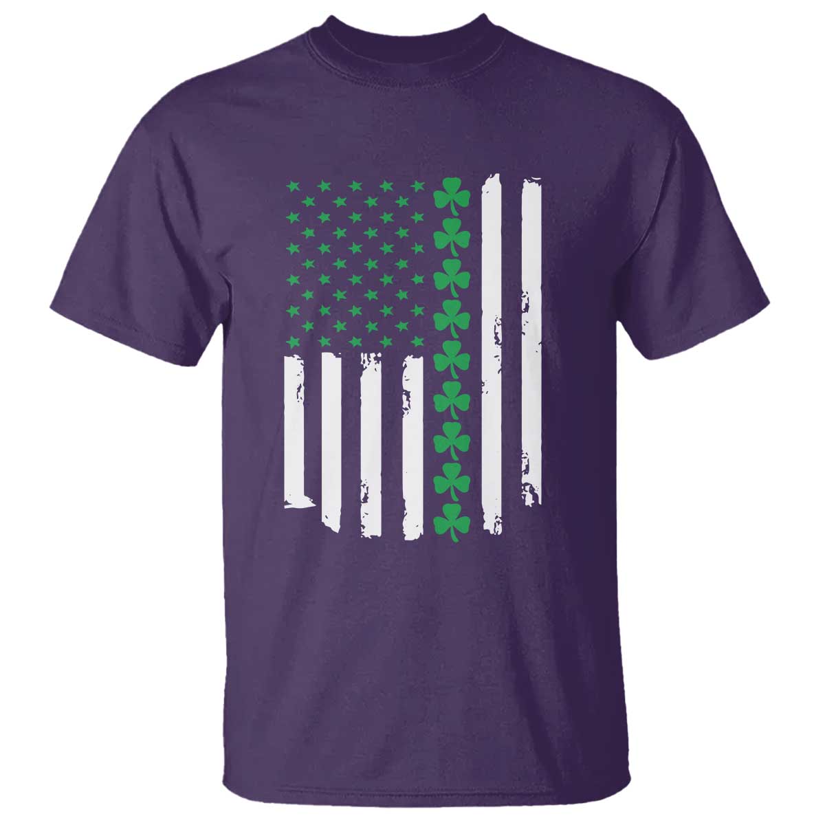 Vintage St. Patricks Day American Flag Shamrocks T Shirt