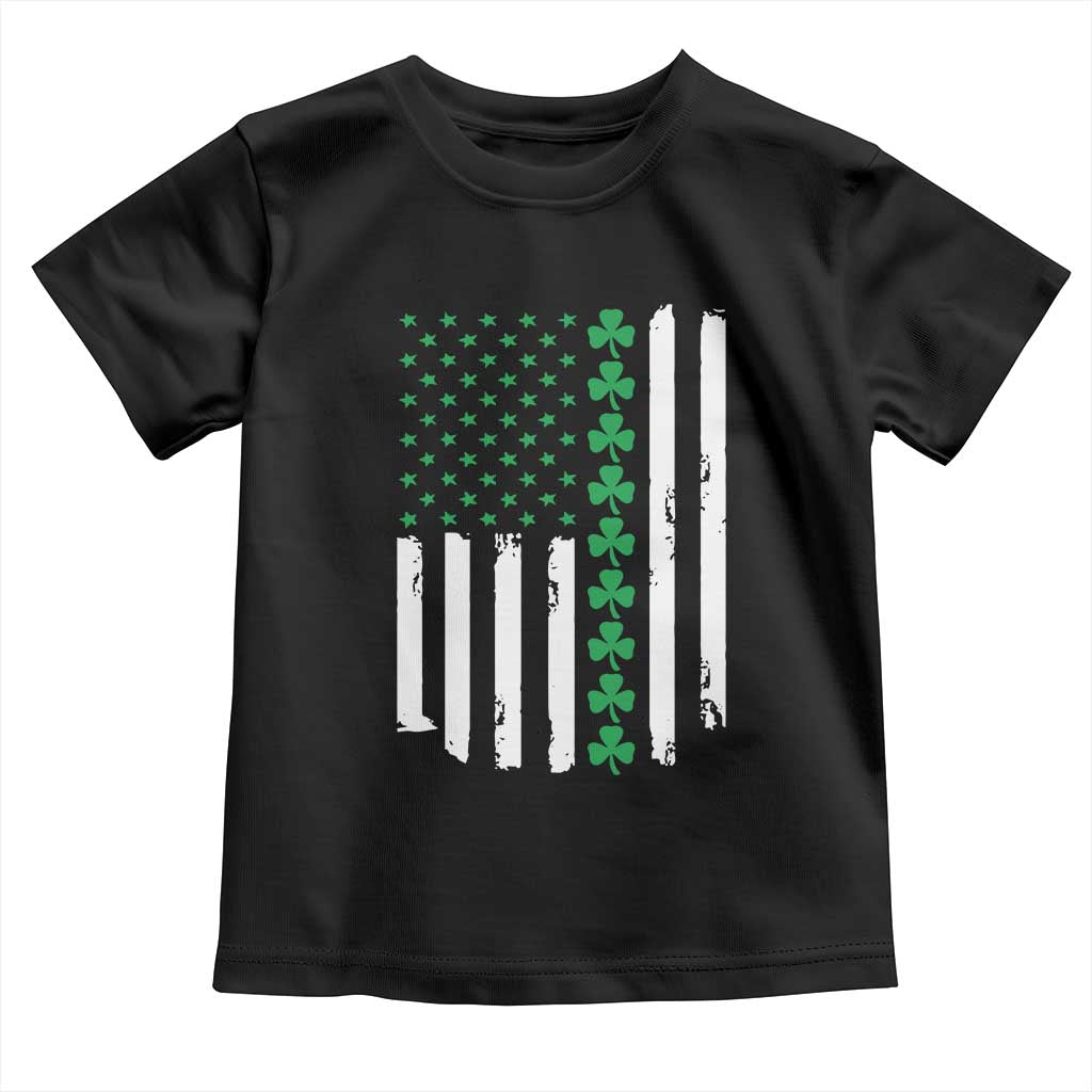 Vintage St. Patricks Day American Flag Shamrocks Toddler T Shirt