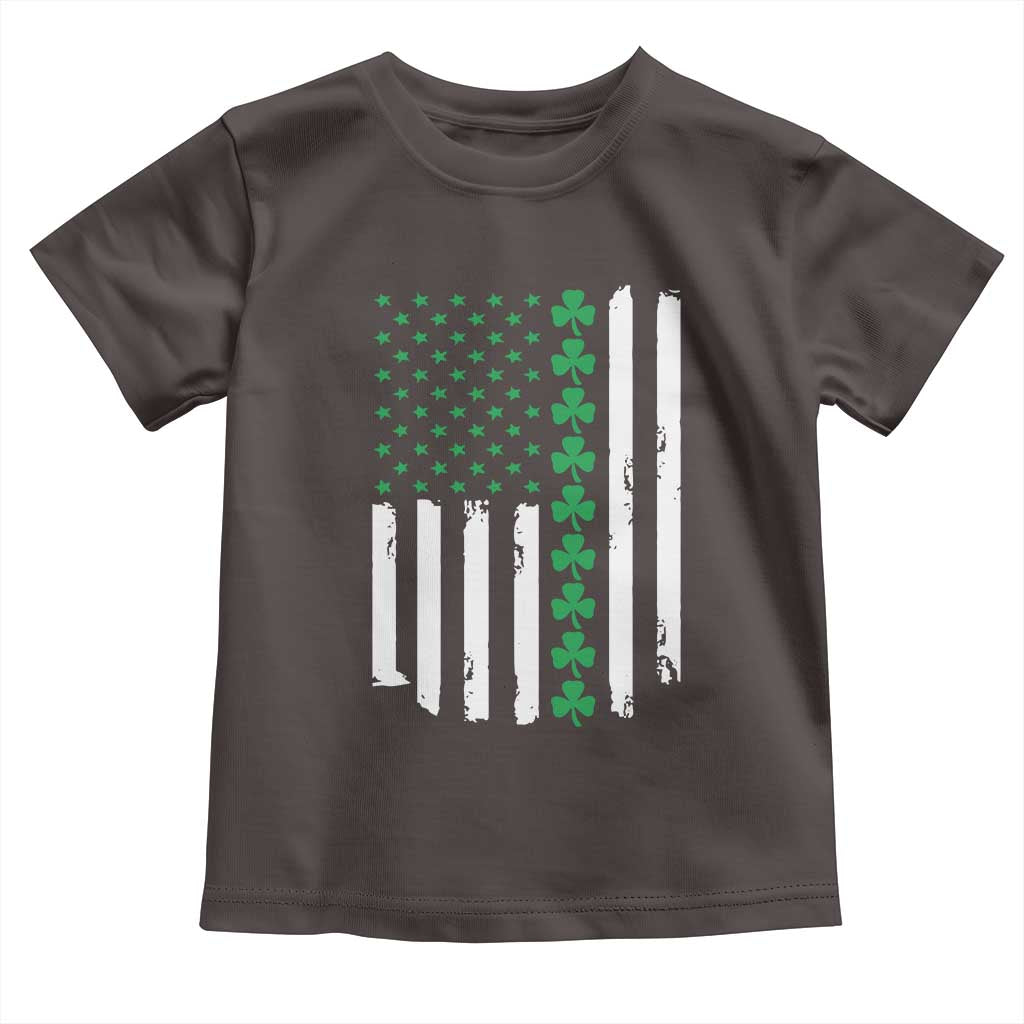 Vintage St. Patricks Day American Flag Shamrocks Toddler T Shirt