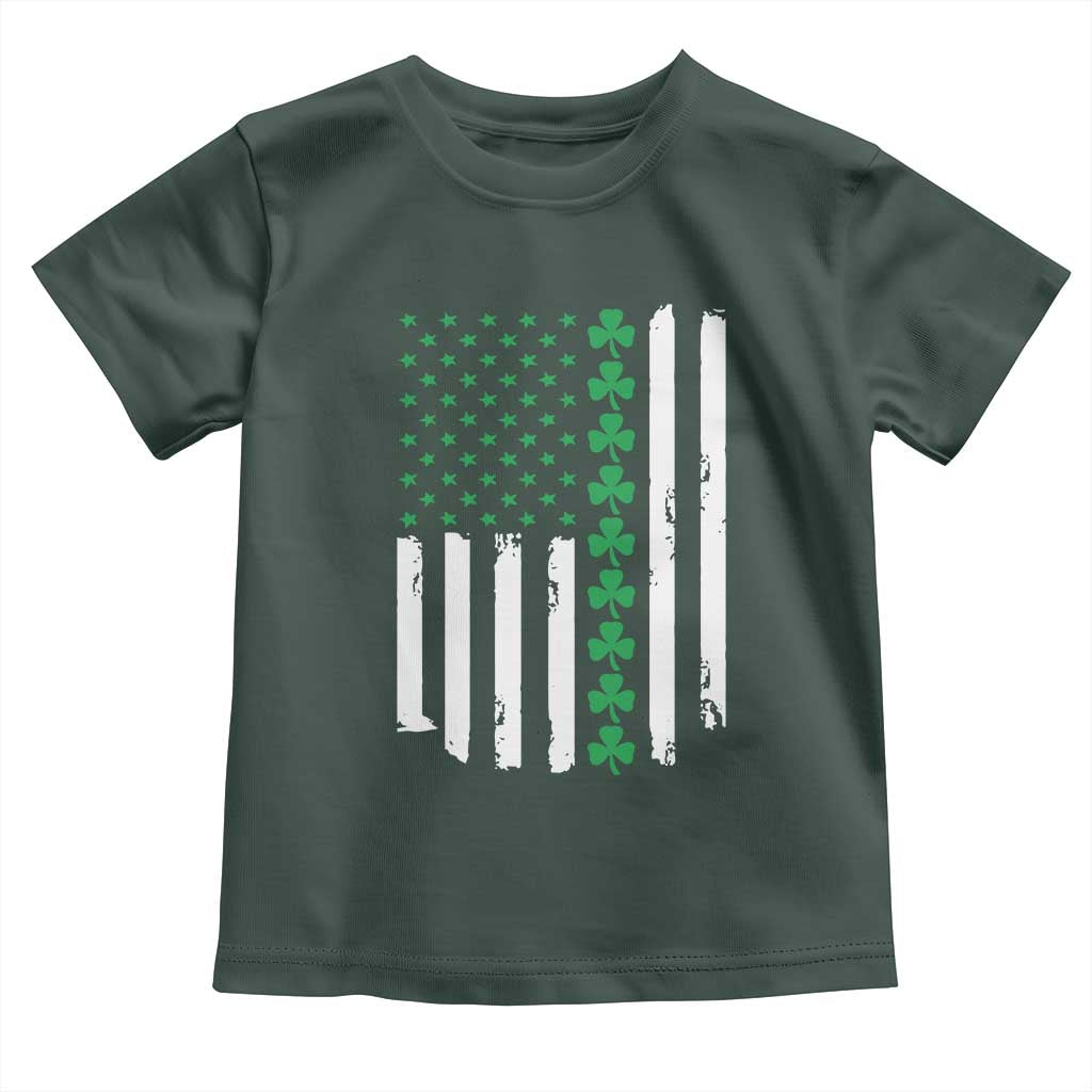Vintage St. Patricks Day American Flag Shamrocks Toddler T Shirt