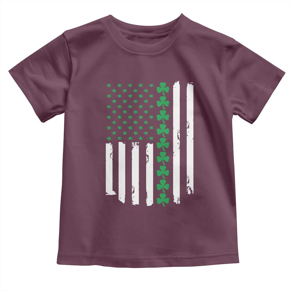 Vintage St. Patricks Day American Flag Shamrocks Toddler T Shirt