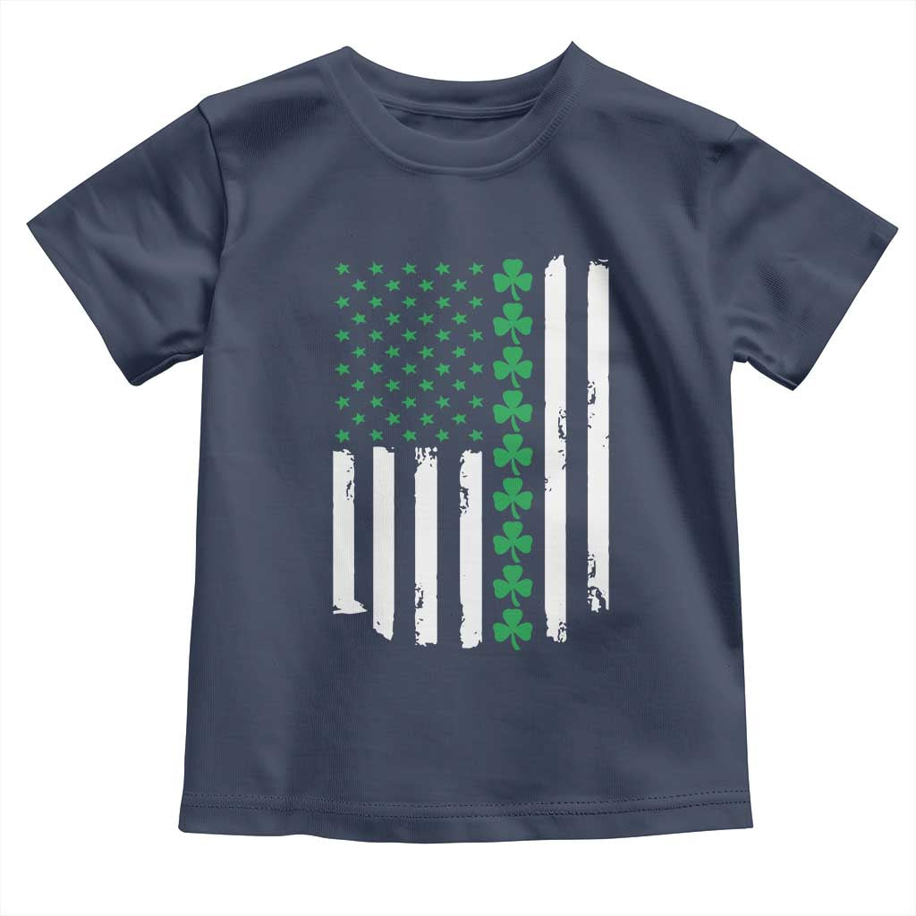 Vintage St. Patricks Day American Flag Shamrocks Toddler T Shirt