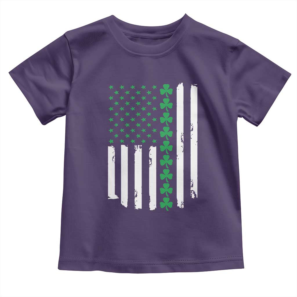 Vintage St. Patricks Day American Flag Shamrocks Toddler T Shirt