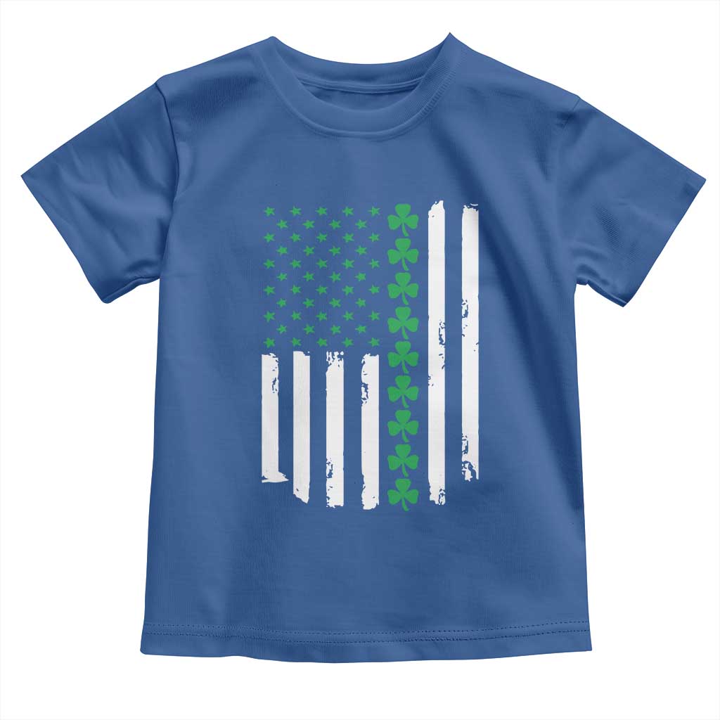 Vintage St. Patricks Day American Flag Shamrocks Toddler T Shirt