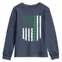 Vintage St. Patricks Day American Flag Shamrocks Youth Sweatshirt