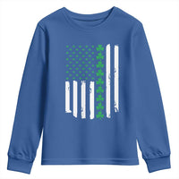 Vintage St. Patricks Day American Flag Shamrocks Youth Sweatshirt