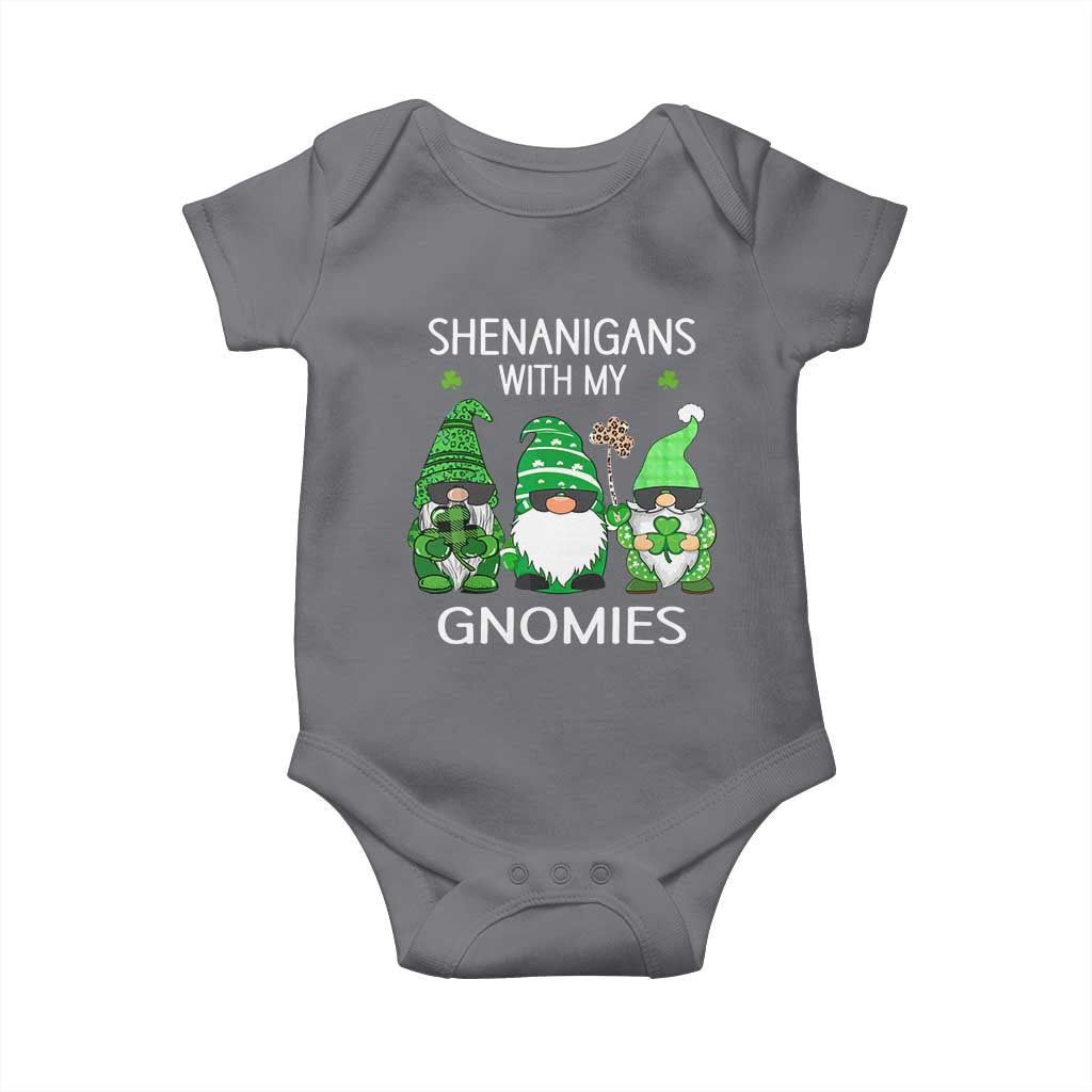 Lucky St Patricks Day Gnomes Baby Onesie Shamrock Leopard Gnome Irish