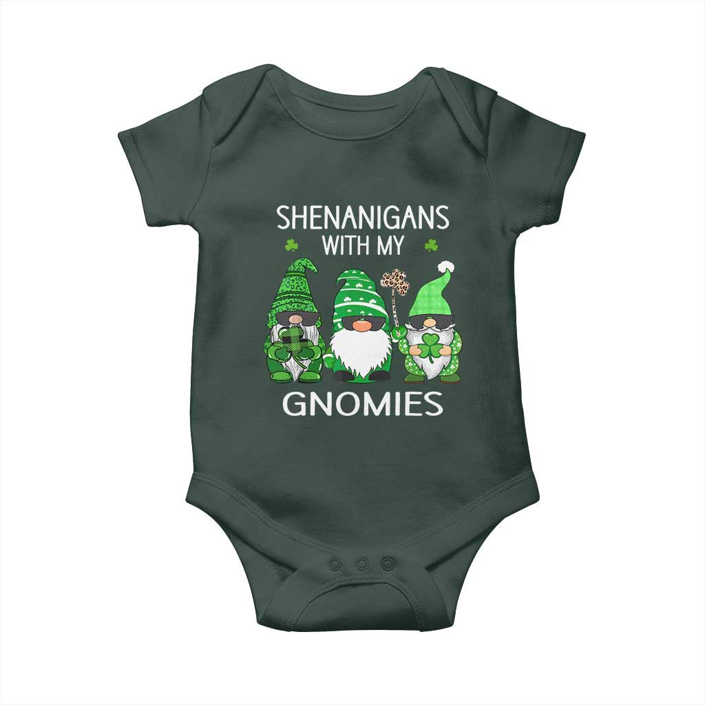 Lucky St Patricks Day Gnomes Baby Onesie Shamrock Leopard Gnome Irish