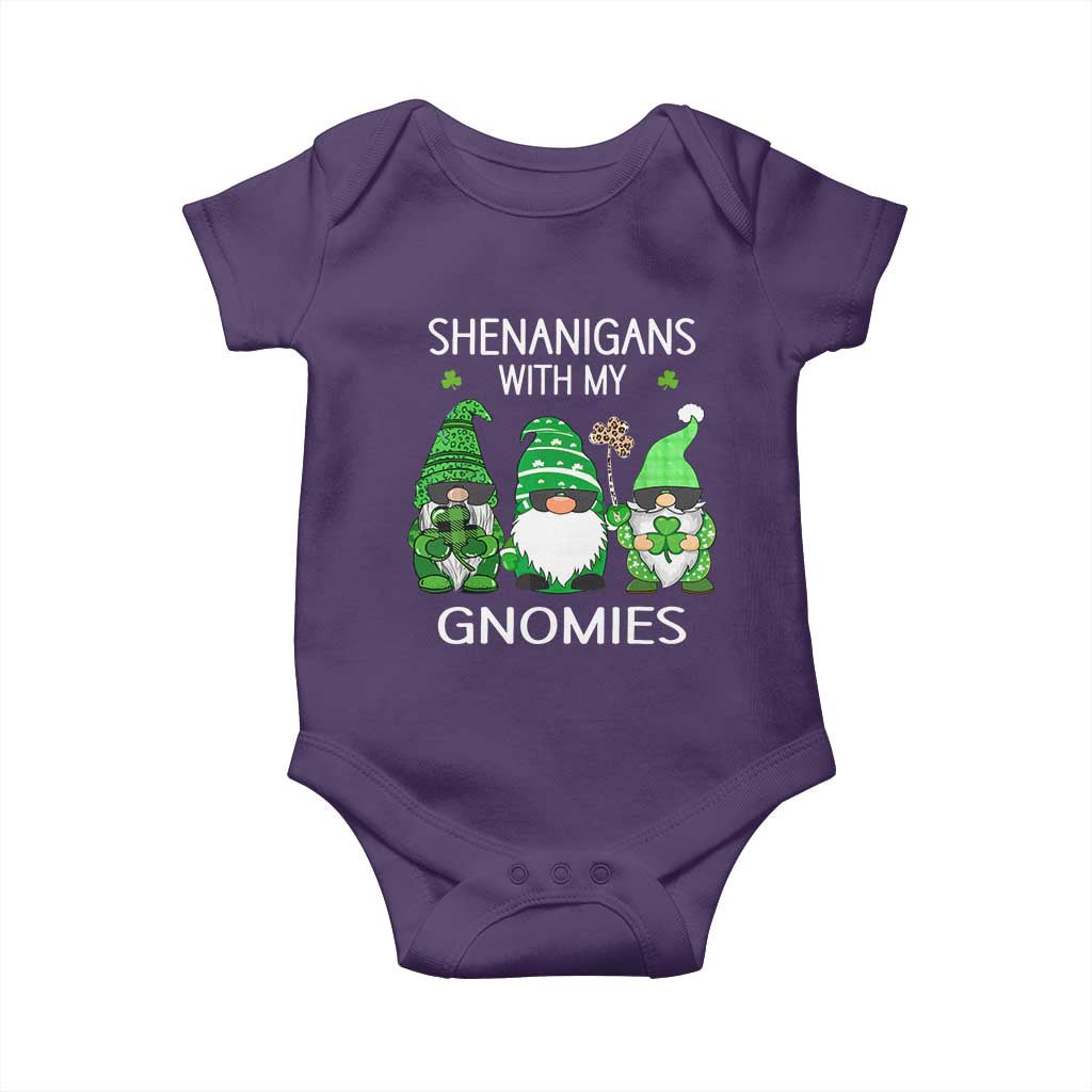 Lucky St Patricks Day Gnomes Baby Onesie Shamrock Leopard Gnome Irish