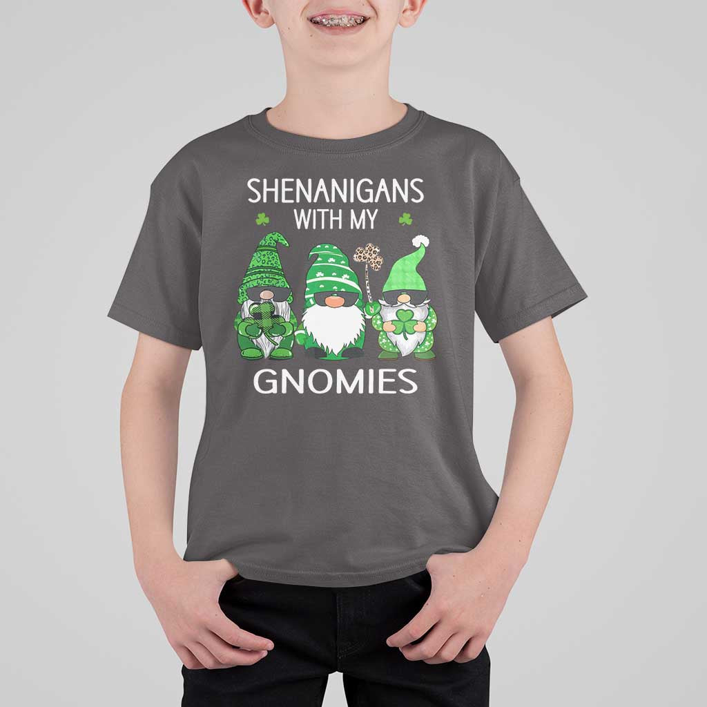 Lucky St Patricks Day Gnomes T Shirt For Kid Shamrock Leopard Gnome Irish