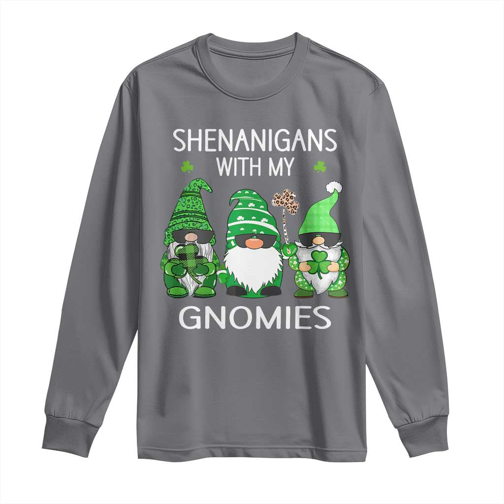 Lucky St Patricks Day Gnomes Long Sleeve Shirt Shamrock Leopard Gnome Irish