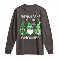Lucky St Patricks Day Gnomes Long Sleeve Shirt Shamrock Leopard Gnome Irish