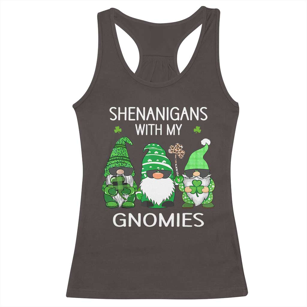 Lucky St Patricks Day Gnomes Racerback Tank Top Shamrock Leopard Gnome Irish