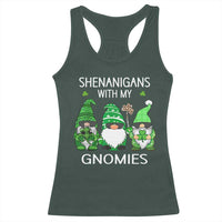 Lucky St Patricks Day Gnomes Racerback Tank Top Shamrock Leopard Gnome Irish