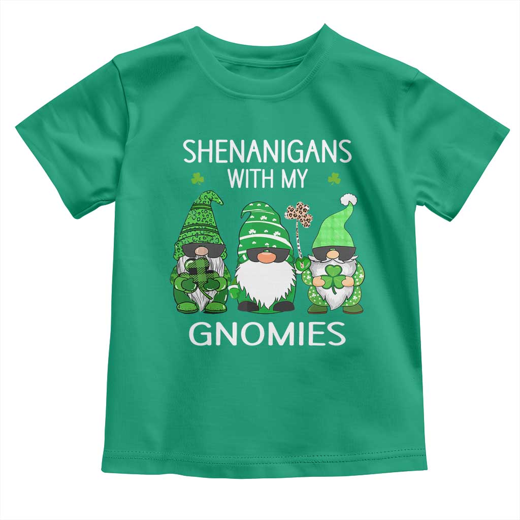 Lucky St Patricks Day Gnomes Toddler T Shirt Shamrock Leopard Gnome Irish