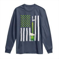 St. Patricks Day Irish Beer American Flag Long Sleeve Shirt Brewery Craft Beer