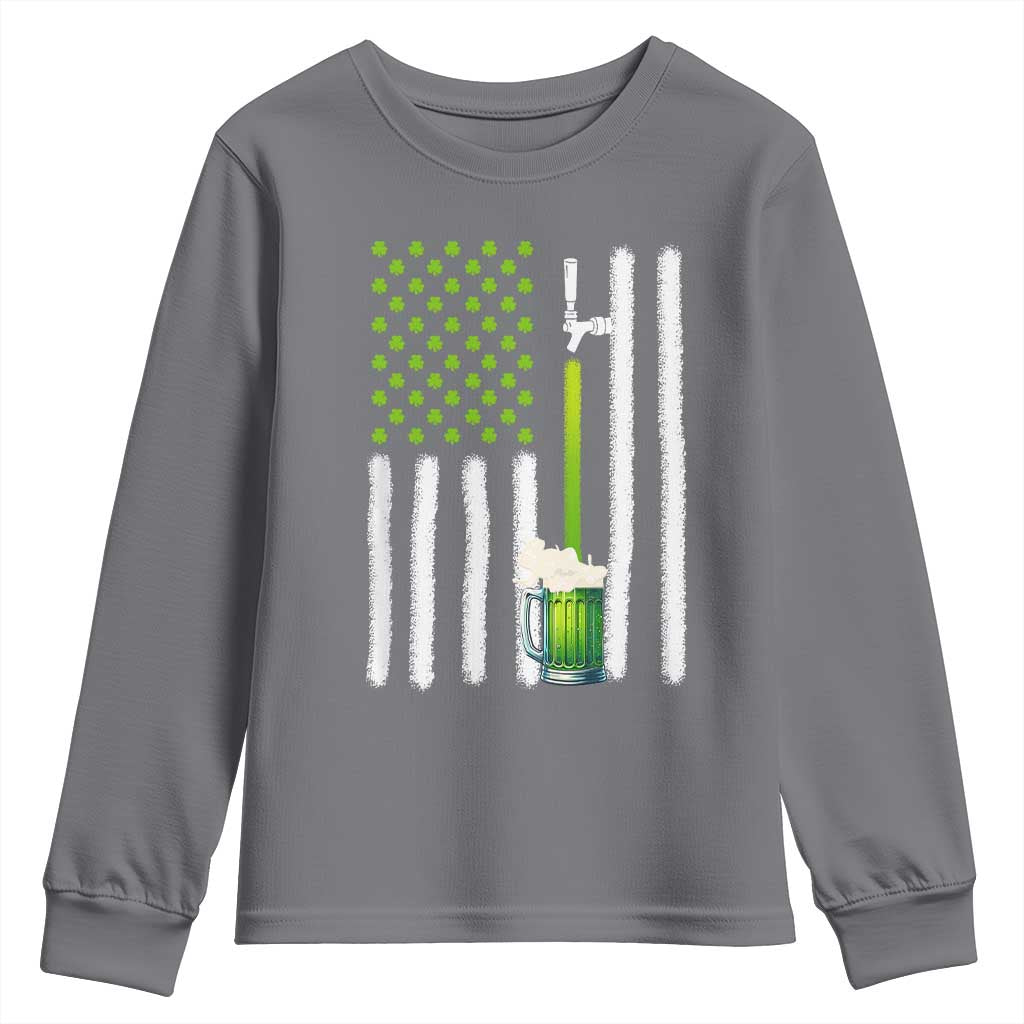 St. Patricks Day Irish Beer American Flag Youth Sweatshirt Brewery Craft Beer