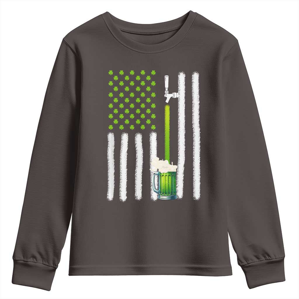 St. Patricks Day Irish Beer American Flag Youth Sweatshirt Brewery Craft Beer