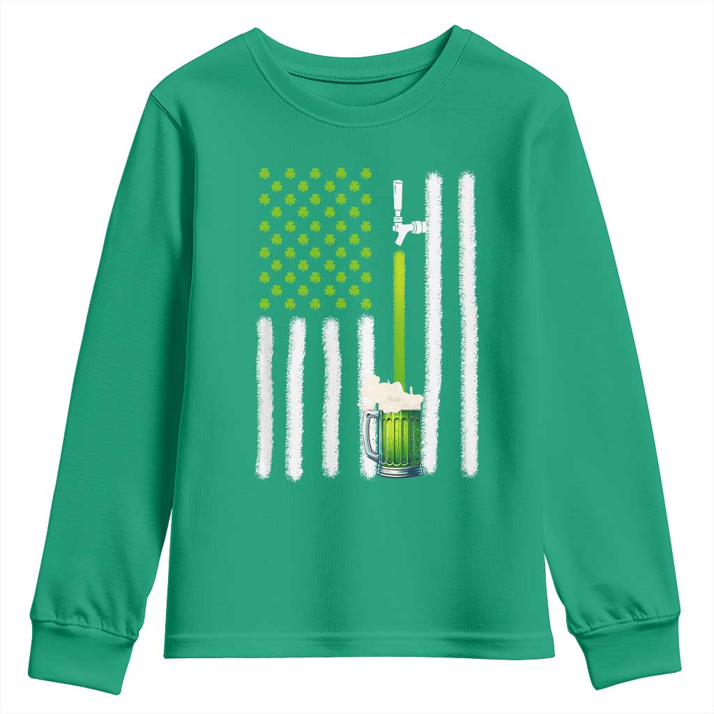 St. Patricks Day Irish Beer American Flag Youth Sweatshirt Brewery Craft Beer