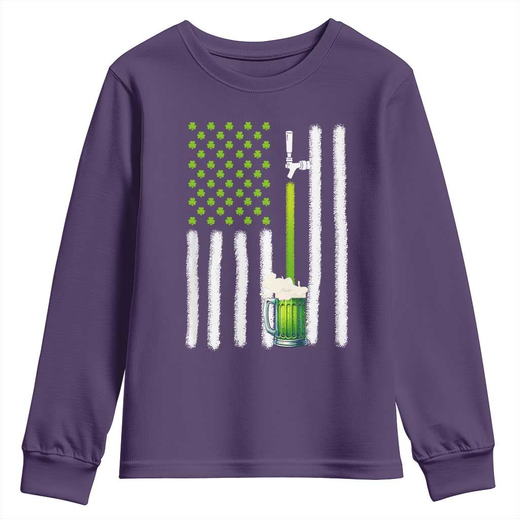 St. Patricks Day Irish Beer American Flag Youth Sweatshirt Brewery Craft Beer