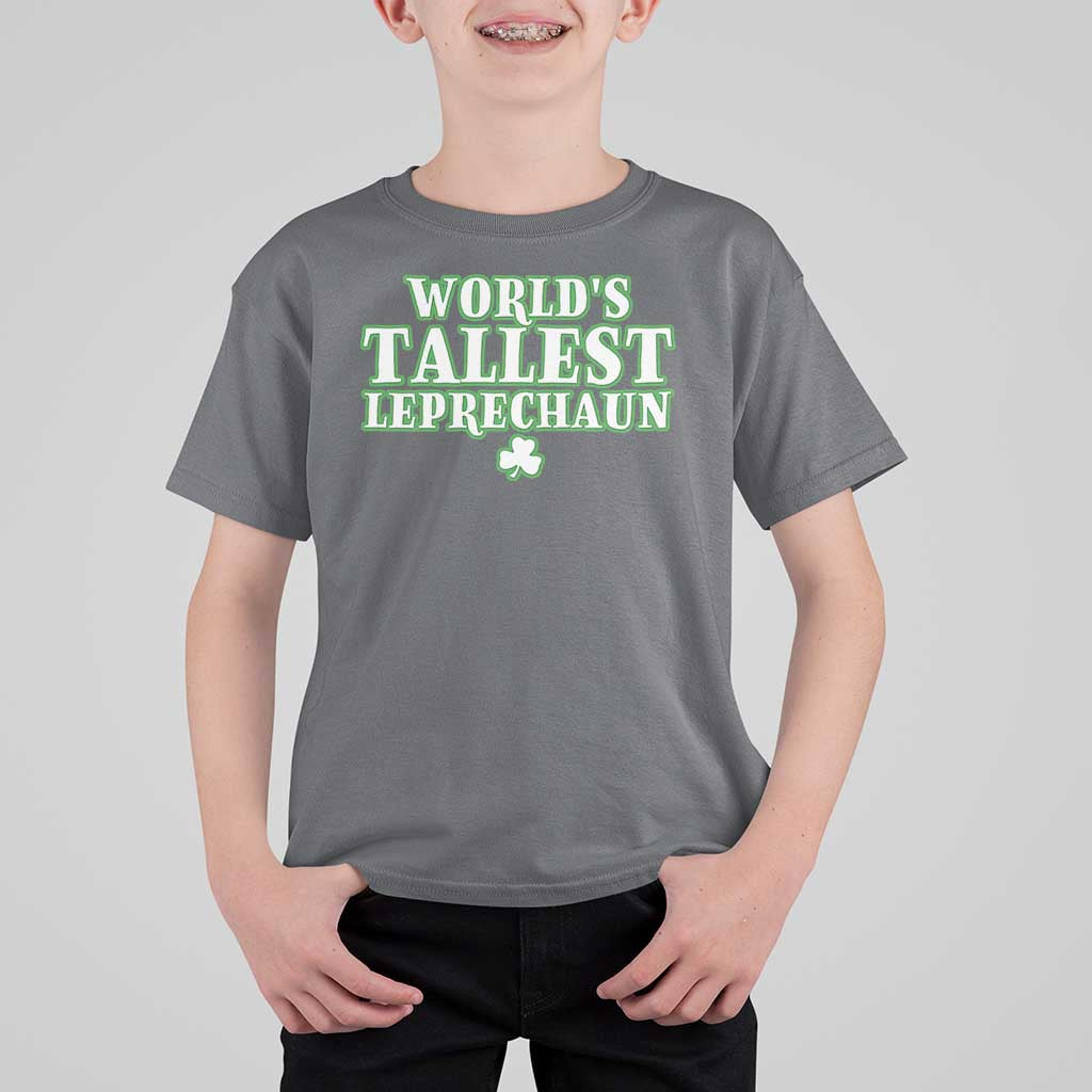Funny St. Patrick's Day T Shirt For Kid Saint Irish Pats Sarcastic World's Tallest Leprechau
