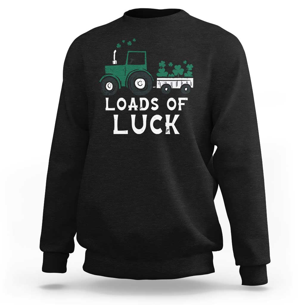 Boys St Patricks Day Sweatshirt Loads Of Luck Lucky Tractor Truck Toddler Boys