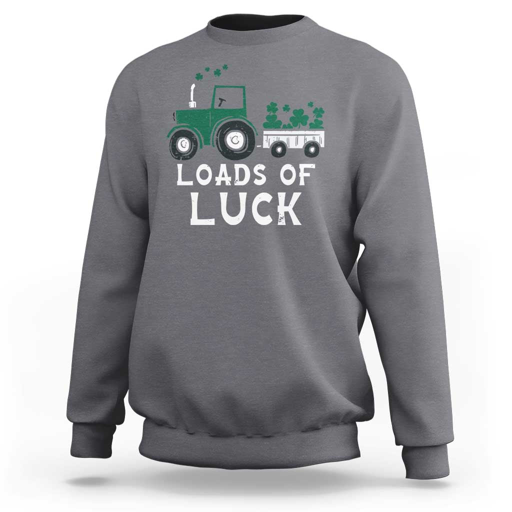 Boys St Patricks Day Sweatshirt Loads Of Luck Lucky Tractor Truck Toddler Boys