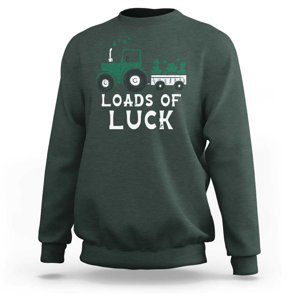 Boys St Patricks Day Sweatshirt Loads Of Luck Lucky Tractor Truck Toddler Boys