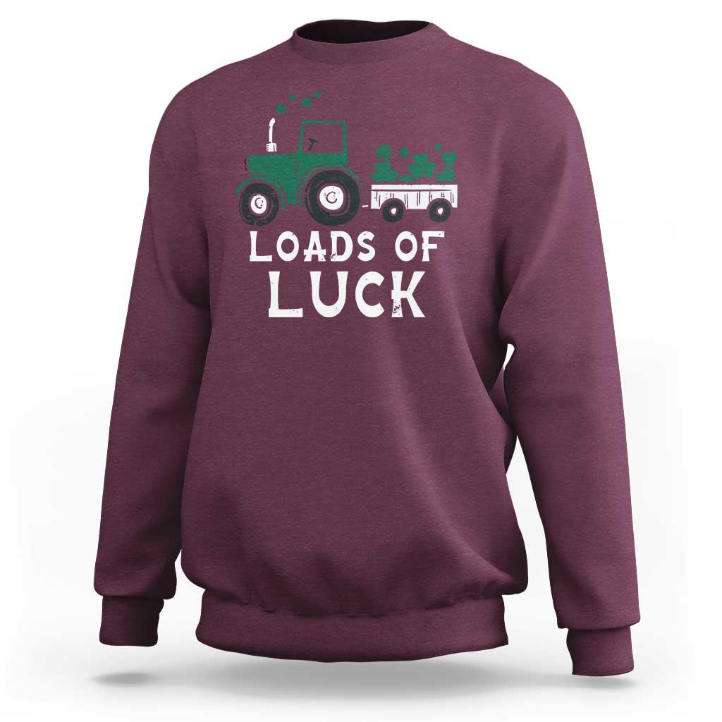 Boys St Patricks Day Sweatshirt Loads Of Luck Lucky Tractor Truck Toddler Boys