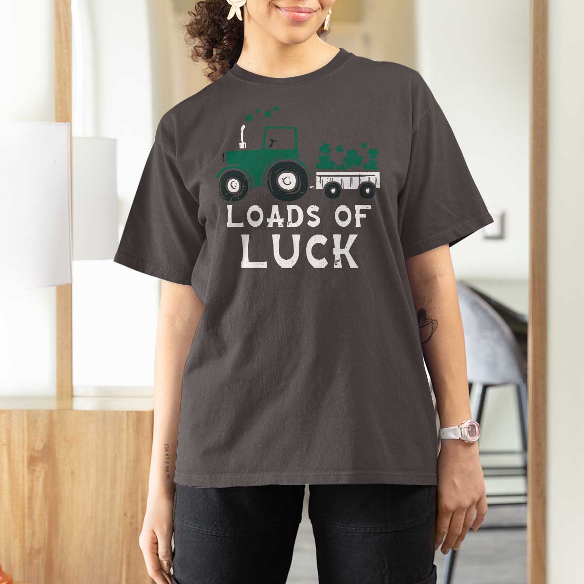 Boys St Patricks Day T Shirt For Women Loads Of Luck Lucky Tractor Truck Toddler Boys