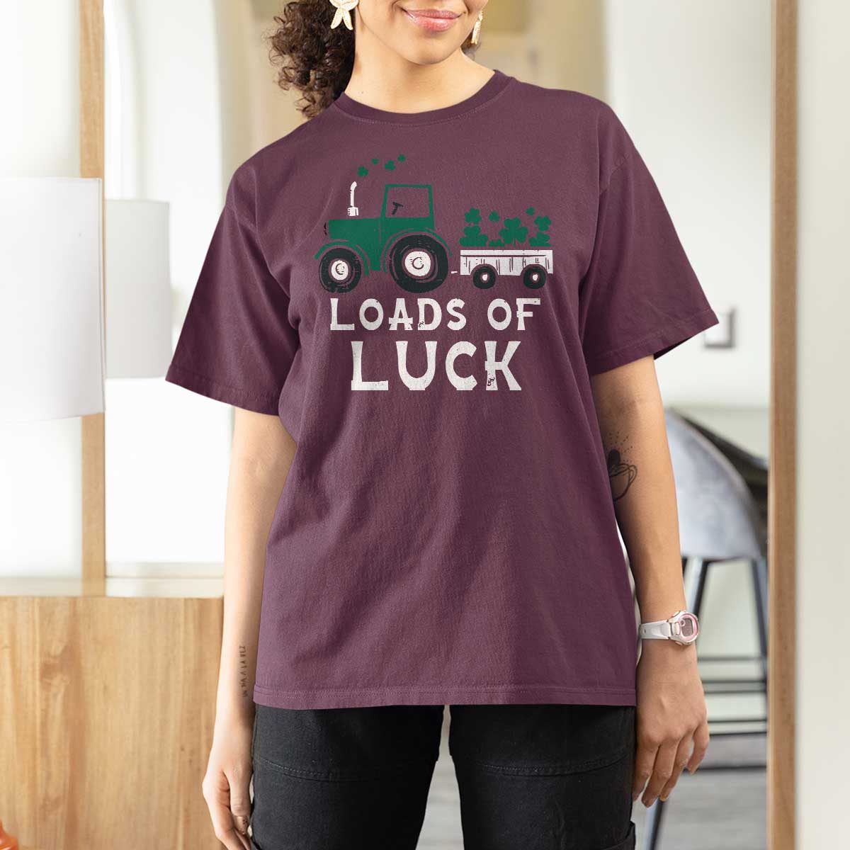 Boys St Patricks Day T Shirt For Women Loads Of Luck Lucky Tractor Truck Toddler Boys
