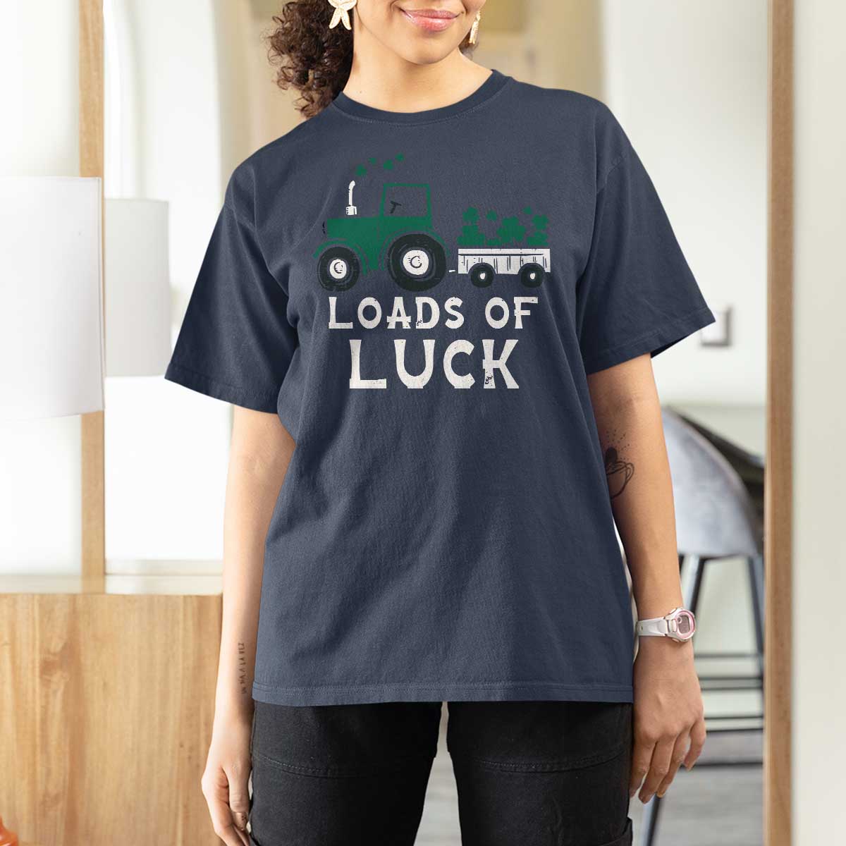 Boys St Patricks Day T Shirt For Women Loads Of Luck Lucky Tractor Truck Toddler Boys