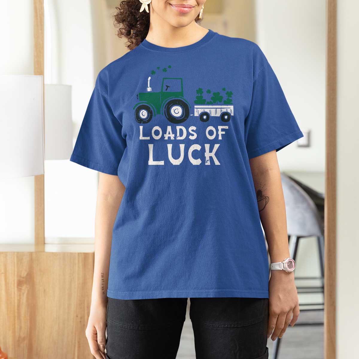 Boys St Patricks Day T Shirt For Women Loads Of Luck Lucky Tractor Truck Toddler Boys