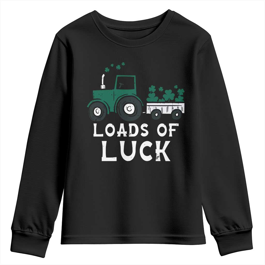 Boys St Patricks Day Youth Sweatshirt Loads Of Luck Lucky Tractor Truck Toddler Boys
